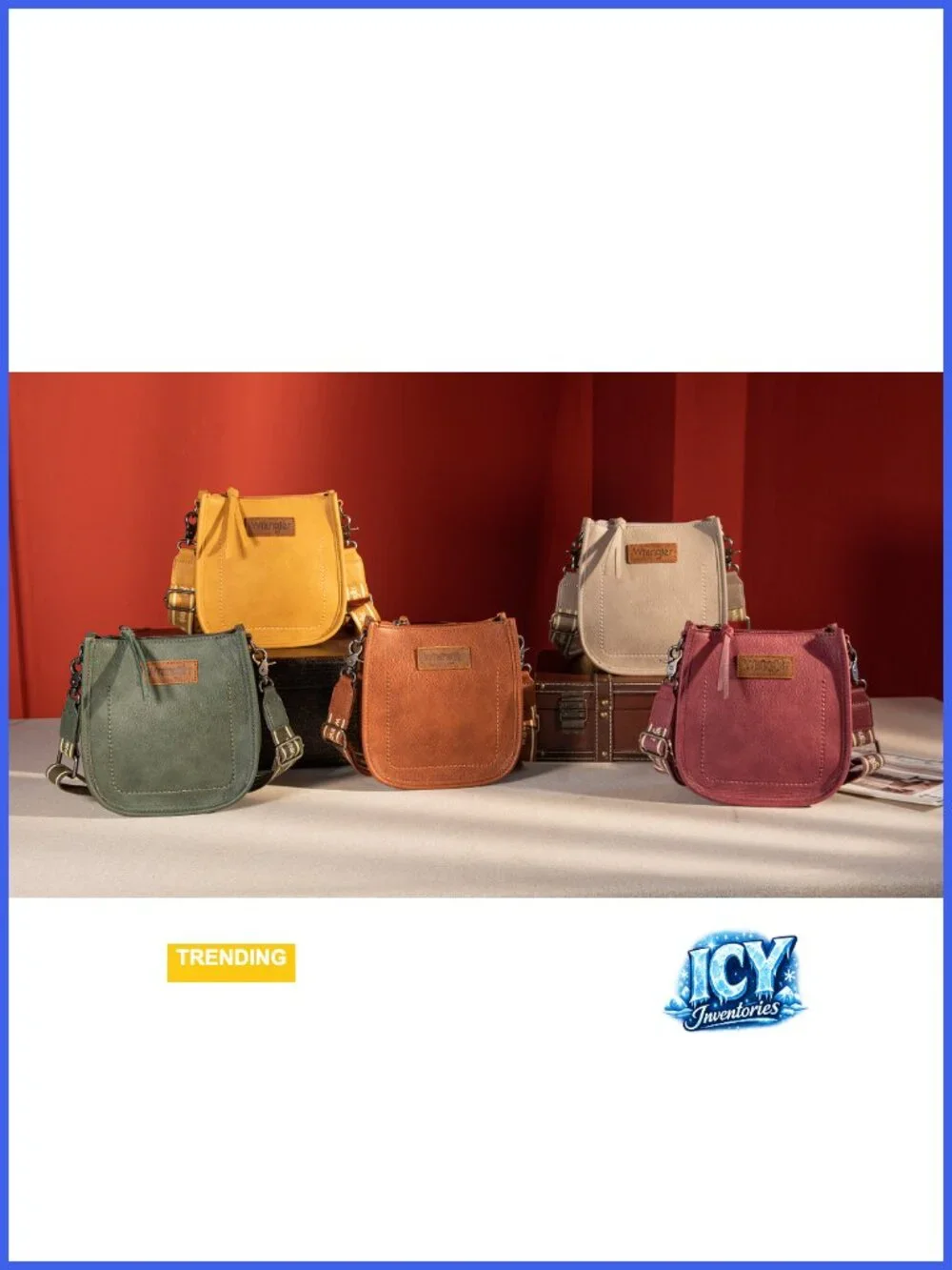 Wrangler Small Crossbody Bag for Women Vegan Leather Mini Purse Adjustable Strap